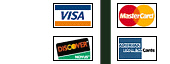  We accept most major credit cards 